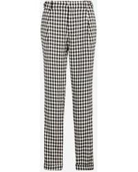 Roberto Cavalli - Gingham Straight-Leg Tailored Trousers - Lyst