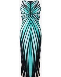 Roberto Cavalli - Ray Of Sea Print Dress Midi - Lyst