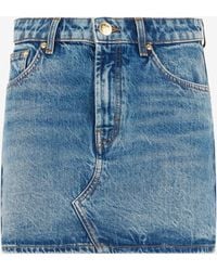 Roberto Cavalli - Denim Mini Skirt - Lyst