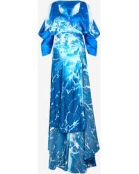 Roberto Cavalli - Vestido Largo Estampado Stretto Di Messina - Lyst