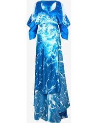 Roberto Cavalli - Stretto Di Messina Print Long Dress - Lyst