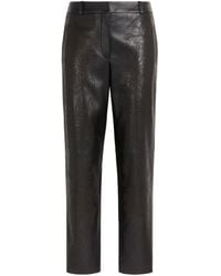 Roberto Cavalli - Floral-Pattern Cropped Leather Trousers - Lyst