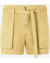 Roberto Cavalli - Belted Shorts With Python Print - Lyst