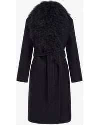 Roberto Cavalli - Shearling-Collar Coat - Lyst