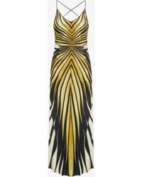 Roberto Cavalli - Ray Of Print Silk Maxi Dress - Lyst