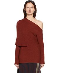 Roberto Cavalli - Ercu Draped Rib Knit Sweater - Lyst