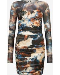 Roberto Cavalli - Rusty Stain Print Dress Mini - Lyst