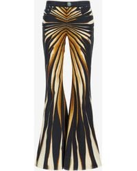 Roberto Cavalli - Flared Jeans With Ray Of Print - Lyst