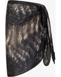 Roberto Cavalli - Scarf With Fur Print - Lyst