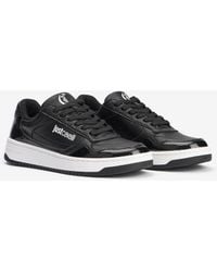 Roberto Cavalli - Hammered Effect Sneakers With Logo - Lyst