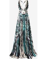 Roberto Cavalli - Ray Of Sea Print Maxi Dress Silk - Lyst