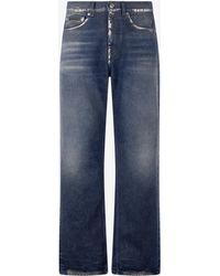 Roberto Cavalli - Sandblasted-Effect Jeans With Chain - Lyst