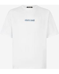Roberto Cavalli - Cotton T-Shirt With Dragon And Logo - Lyst