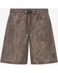 Roberto Cavalli - Maillot De Bain En Imprimé Python Foncé - Lyst