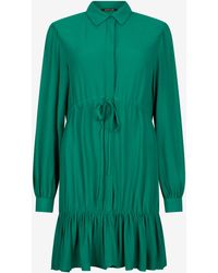 Roberto Cavalli - Robe Mini Verte Avec Cordon De Serrage - Lyst