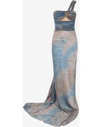 Roberto Cavalli - Long Tie-Dye Effect Dress With Jewel Detail - Lyst
