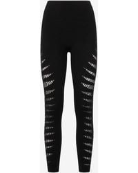 Roberto Cavalli - Perforated Python Pattern Leggings - Lyst