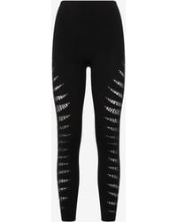 Roberto Cavalli - Perforated Python Pattern Leggings - Lyst