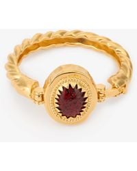 Roberto Cavalli - Golden Bangle With Ruby Stone - Lyst