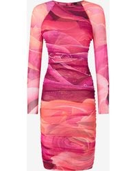 Roberto Cavalli - Vestido De Tubo Con Estampado De Rosas - Lyst