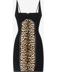 Roberto Cavalli - Mini Dress With Jaguar Skin Pattern - Lyst