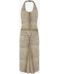 Roberto Cavalli - Pop Jaguar Print Midi Dress - Lyst