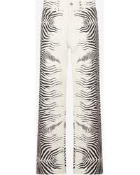 Roberto Cavalli - Zebra Print Denim Jeans - Lyst
