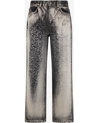 Roberto Cavalli - Jeans With Faded Effect And Rhinestones - Lyst