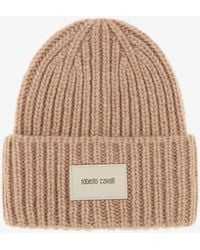 Roberto Cavalli - Ribbed Alpaca Blend Beanie With Logo - Lyst
