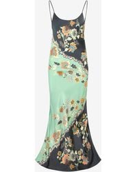Roberto Cavalli - Kimono Print Silk Dress - Lyst