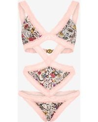 Roberto Cavalli - Florentine Flowers One-Piece Swimsuit - Lyst