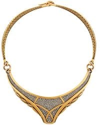 Roberto Cavalli Swarovski Crystal Embellished Snake Necklace - Metallic