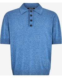 Roberto Cavalli - Knit Polo Shirt With Embroidered Logo - Lyst