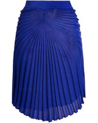 Roberto Cavalli Asymmetric Knot Rib Skirt - Blue