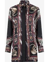 Roberto Cavalli - Shirt Dress With Marble Print - Lyst