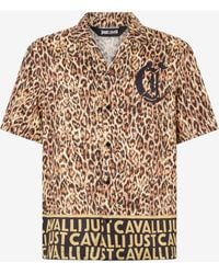 Roberto Cavalli - Jaguar Skin Shirt With Jc Monogram - Lyst
