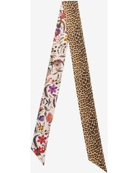 Roberto Cavalli - Silk Headband With Florentine Flowers Print - Lyst
