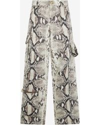 Roberto Cavalli - Rock Cargo Jeans With Python Print - Lyst
