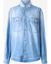 Roberto Cavalli - Denim Shirt With Jewel Buttons - Lyst