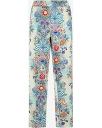 Roberto Cavalli - Tropical Garden Print Trousers - Lyst