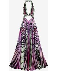 Roberto Cavalli - Ray Of Paradise Print Silk Maxi Dress - Lyst