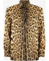 Roberto Cavalli - Silk Shirt With Jaguar Print - Lyst