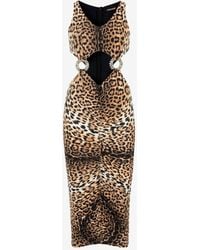 Roberto Cavalli - Minikleid Mit Leoparden-Print - Lyst