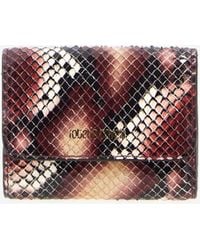 Roberto Cavalli - Small Logo-Print Leather Wallet - Lyst