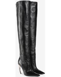 Roberto Cavalli - Tiger Tooth Leather Thigh-high Boots - Lyst