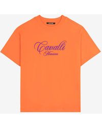Roberto Cavalli - Logo-embroidered Cotton T-shirt - Lyst