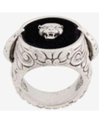 Roberto Cavalli Ring mit pantherkopf - Mehrfarbig