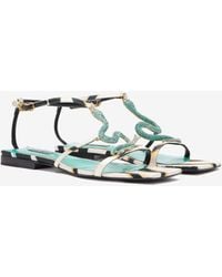 Roberto Cavalli - Ray Of Sea Print Sandal - Lyst