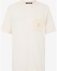 Roberto Cavalli - Ivory Knit T-Shirt With Monogram Rc - Lyst