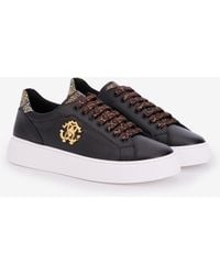 Roberto Cavalli - Zapatilla Negra De Piel Con Monogram Rc - Lyst